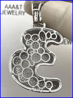 925 Solid Sterling Silver Cubic Zirconia Number 3 Pendant