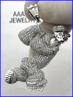 925 Solid Sterling Silver Cubic Zirconia Popeye The Sailor Pendant