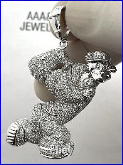 925 Solid Sterling Silver Cubic Zirconia Popeye The Sailor Pendant