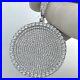 925 Solid Sterling Silver Cubic Zirconia Round Medallion Pendant