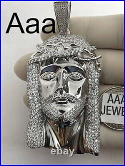 925 Solid Sterling silver Cubic Zirconia JESUS Pendant