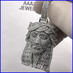 925 Solid Sterling silver Cubic Zirconia Jesus Pendant