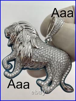 925 Solid Sterling silver Cubic Zirconia LION Pendant