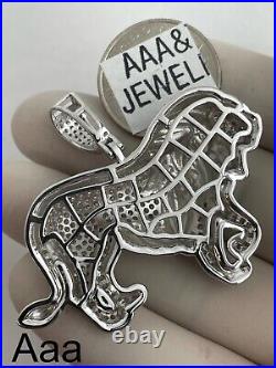 925 Solid Sterling silver Cubic Zirconia LION Pendant