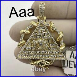 925 Solid Sterling silver Cubic Zirconia Pyramid Eye Pendants