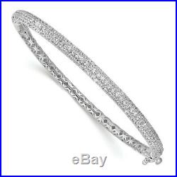 925 Sterling Silver 175 Stone Cubic Zirconia Cz Hinged Bangle Mothers Day Gifts