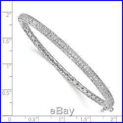 925 Sterling Silver 175 Stone Cubic Zirconia Cz Hinged Bangle Mothers Day Gifts