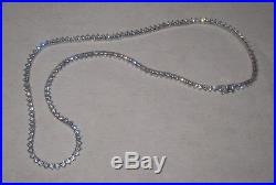 925 Sterling Silver 18 Round CZ Cubic Zirconia Eternity Tennis Necklace