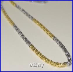 925 Sterling Silver 2 Tone CAGE Chain Gents FULL Cubic Zirconia Stones