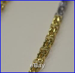 925 Sterling Silver 2 Tone CAGE Chain Gents FULL Cubic Zirconia Stones