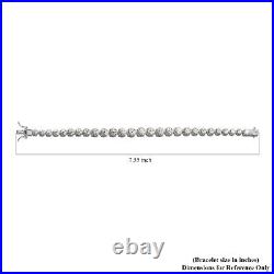 925 Sterling Silver Bracelet Made with Swarovski Zirconia Size 7.25 Ct 56.6