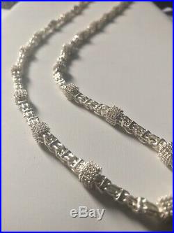 925 Sterling Silver CAGE CHAIN Gents Mens CZ Cubic Zirconia Stones New Style