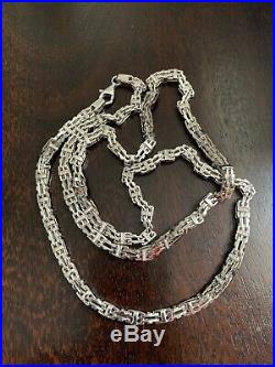 925 Sterling Silver CAGE Chain Gents FULL Cubic Zirconia Stones