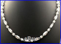 925 Sterling Silver Cubic Zircon 31 Long Little Box-big Box Unisex Chain 1913