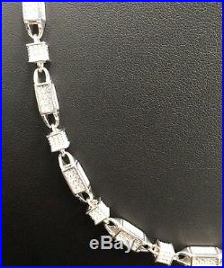 925 Sterling Silver Cubic Zircon 31 Long Little Box-big Box Unisex Chain 1913