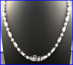 925 Sterling Silver Cubic Zircon 31 Long Little Box-big Box Unisex Chain 1913