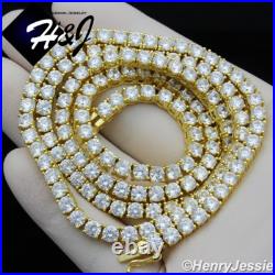 925 Sterling Silver Cubic Zirconia 30x4mm Gold Plated 1 Row Tennis Necklaceg10