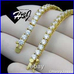 925 Sterling Silver Cubic Zirconia 30x4mm Gold Plated 1 Row Tennis Necklaceg10