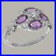 925 Sterling Silver Cubic Zirconia & Amethyst Womens Cluster Ring