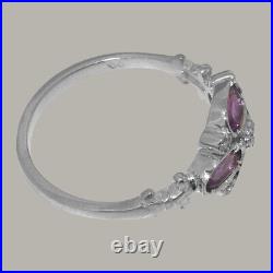925 Sterling Silver Cubic Zirconia Amethyst Womens Cluster Ring Sizes J to Z