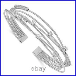 925 Sterling Silver Cubic Zirconia Bangle Bracelet for Womens 15.27g