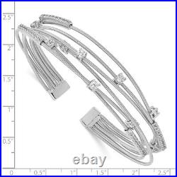 925 Sterling Silver Cubic Zirconia Bangle Bracelet for Womens 15.27g