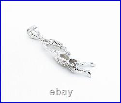 925 Sterling Silver Cubic Zirconia Basketball Player Sports Pendant PT4439