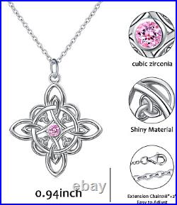 925 Sterling Silver Cubic Zirconia Birth Month Necklace for Women Birthday Gift
