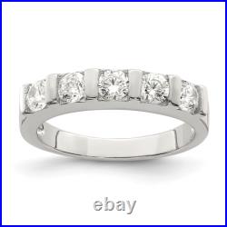 925 Sterling Silver Cubic Zirconia CZ 5 Stone Ring