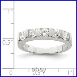 925 Sterling Silver Cubic Zirconia CZ 5 Stone Ring