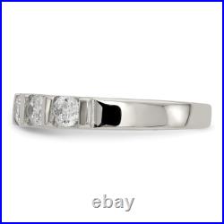 925 Sterling Silver Cubic Zirconia CZ 5 Stone Ring