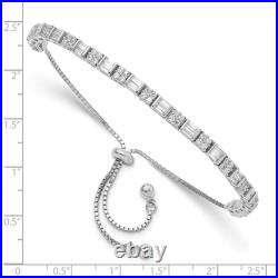 925 Sterling Silver Cubic Zirconia CZ Adjustable Wrap Bracelet