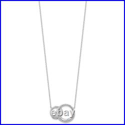 925 Sterling Silver Cubic Zirconia CZ Circles 1.75 inch Chain Necklace