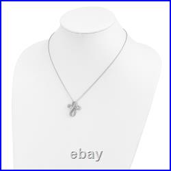 925 Sterling Silver Cubic Zirconia CZ Endless Hope 18 inch Cross Chain Necklace