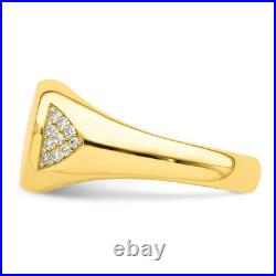 925 Sterling Silver Cubic Zirconia CZ Gold Signet Ring
