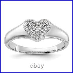 925 Sterling Silver Cubic Zirconia CZ Heart Ring