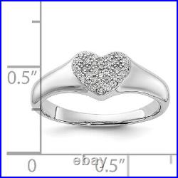 925 Sterling Silver Cubic Zirconia CZ Heart Ring