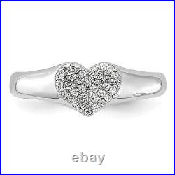 925 Sterling Silver Cubic Zirconia CZ Heart Ring