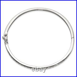 925 Sterling Silver Cubic Zirconia CZ Hinged Bangle Bracelet