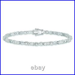 925 Sterling Silver Cubic Zirconia CZ Infinity Bracelet