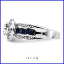 925 Sterling Silver Cubic Zirconia CZ Lab Created Sapphire Ring