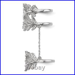 925 Sterling Silver Cubic Zirconia CZ Leaf Ring