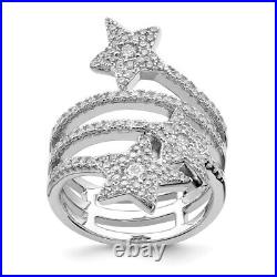 925 Sterling Silver Cubic Zirconia CZ Star Ring