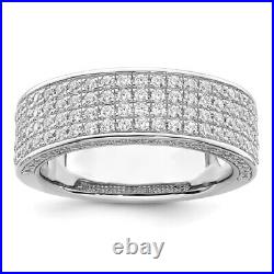 925 Sterling Silver Cubic Zirconia CZ Wedding Band Ring
