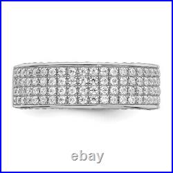 925 Sterling Silver Cubic Zirconia CZ Wedding Band Ring