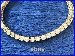 925 Sterling Silver Cubic Zirconia Classic Tennis Bracelet 7.5 Gold Plated