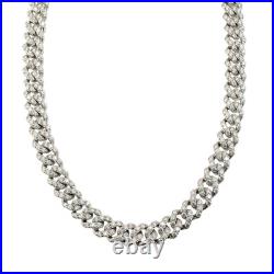 925 Sterling Silver Cubic Zirconia Cuban Link Chain Necklace