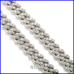 925 Sterling Silver Cubic Zirconia Cuban Link Chain Necklace
