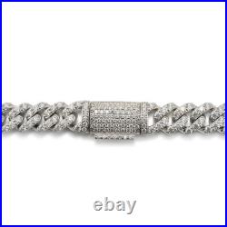 925 Sterling Silver Cubic Zirconia Cuban Link Chain Necklace