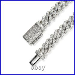 925 Sterling Silver Cubic Zirconia Cuban Link Chain Necklace